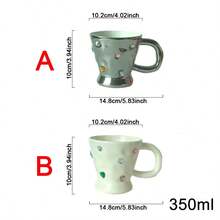 1pc Creative Hand-Painted Rhinestone Ceramic Coffee Mug - Multicolor - View 6