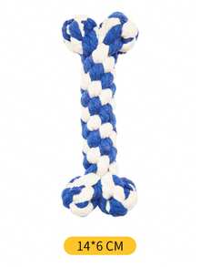 1个骨头形状棉绳狗玩具，宠物耐咬耐用编织棉绳玩具，宠物磨牙玩具 - 彩色 - 查看 14