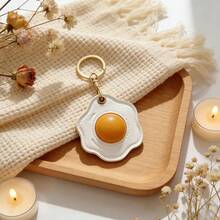 Fried Egg Leather Air Apple Tag Keychain Holder Access Card Cover Anti-Lost Case, Anti-Scratch Air Apple Tag Key Chain For Air Apple Tags, Accessories For GPS Item Finder Tracker - Multicolor - View 5
