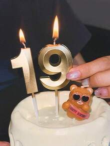 1 cây nến số 0-9 hình vỏ sò màu vàng sâm panh, dùng trang trí bánh sinh nhật, kỷ niệm. - Xem 3