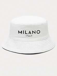 1pc Reversible Solid Color & Milan Floral Print Bucket Hat, Suitable For Men's Daily Wear, Outdoor Activities, Cycling, Unisex Design,Beach,Holiday - Multicolor - View 4