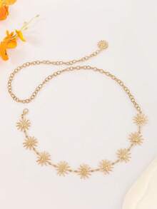 金色时尚腰链，适合女性日常及节日佩戴的链条腰带 - 彩色 - 查看 21