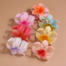 Pinzas para el Cabello con Forma de Flor, 10 Piezas Pinzas para el Cabello Grandes para Cabello Grueso Medianas Fino, Pinzas para el Cabello con Flores Hawaianas para Mujeres,42540183 - Multicolor - Ver 2