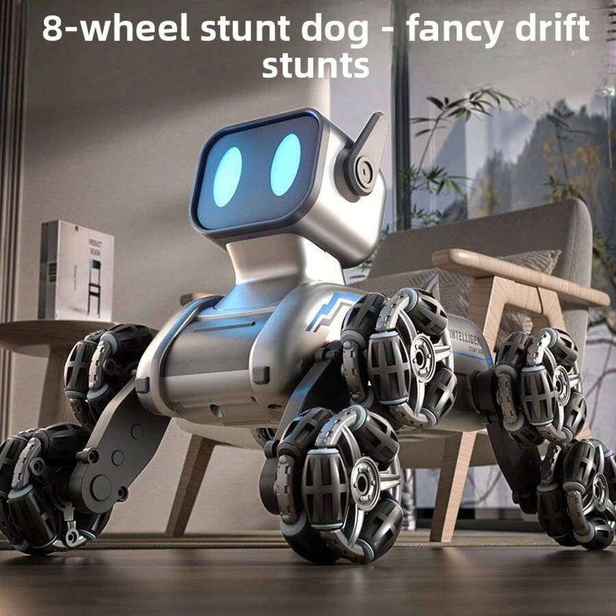 8-Wheel Remote Control Stunt Robot Dog Toy For Kids, RC Swing Arm Climbing Off-Road Vehicle With Electronic Music, Electric RC Robot Dog Stunt Car With Flexible Swing Arm & Strong Climbing Performance, Interactive Educational Remote Control Toy For Boys Girls, Training Hand-Eye Coordination & Imagination, Durable Anti-Fall Indoor Outdoor Play Toy, Parent-Child Interactive RC Vehicle Toy, Ideal Festival Gift For Birthday Christmas Halloween Thanksgiving New Year Easter Children's Day, Kids Remote Control Off-Road Car & Robot Dog Dual-Purpose Toy - Eight-wheeled Stunt Robot Dog - Dual Control - View 1