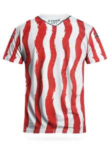 AnChiStreetwear - 大码男士第26赛季主场球衣及舒适圆领运动上衣，适合比赛、足球训练、休闲及度假穿着，也可作为礼物赠送。 - 彩色 - 查看 4