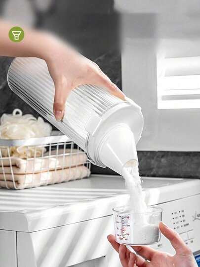 1pc (1800ml Capacity) Laundry Powder Storage Box, Large Capacity 1800ml/1350ml/800ml Washing Bucket, Bathroom Spherical Plastic Bucket, Dedicated Detergent Storage Container, Convenient For Storing Detergent And Laundry Powder, With Marked Lid For Precise Measurement, Airtight And Moisture-Proof, With Pouring Spout.