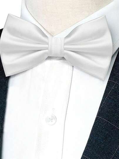 1 pieza Corbata de moño de doble capa de unicolor para hombre, corbata de mariposa formal de negocios, corbata para padrino de boda, tela de 1200 agujas, accesorios, festival, regalos