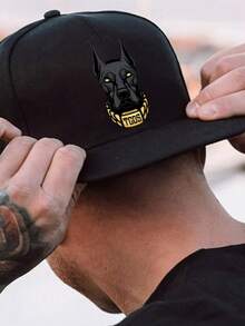 Zestaw 1/2 czapek baseballowych i torby crossbody z nadrukiem Cool Dog, czapka z regulowanym płaskim daszkiem i torba na ramię, modna na świeżym powietrzu, sportowa, uliczna, prezent dla siebie lub znajomych - Wielokolorowe - Zobacz 2