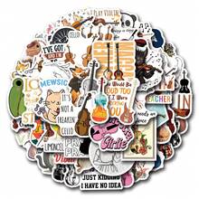 61pcs Violin Vinyl Stickers, Beautiful And Practical, Suitable For Scrapbooks, Diaries, Bumpers, Skateboards, Water Bottles, Helmets, Water Cups, Car Stickers, Etc. - Random - View 1