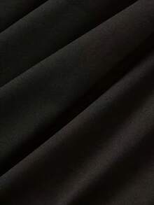 Camiseta Casual de Manga Corta para Hombre - Cuello redondo, tela de poliéster suave, diseño geométrico de líneas negras, camiseta de estilo veraniego adecuada para uso casual. - Negro - Ver 4