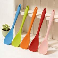 10.75" Heat Resistant Silicone Spatula Spoon Set, Soft Scraper Spoon For Mixing, Stirring, Scraping, Non-Stick Cookware, Dishwasher (Blue/Orange/Red/Pink/Green), 2/4/6 Pcs - View 12