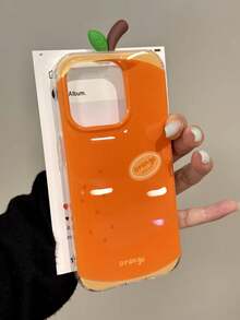 1个INS风夏季橙色图案手机壳，适用于 17/ 17 Pro Max/ 16 Pro Max/ 15 Pro/ 14/ 13/12/11，适合作为情人节/生日/母亲节礼物送给家人/朋友/姐妹/女朋友 - 橘色 - 查看 1