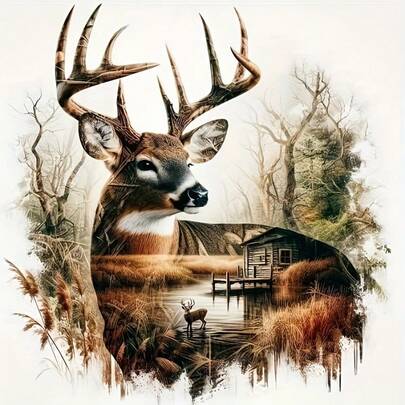 1pc Deer Pattern Diamond Painting Kit, Suitable For Beginners And Adults 5D Diamond Art Set, DIY Full Diamond Painting, Diamond Painting Art Set For Home Wall Decor, Handmade Small Gift, Holiday Gift