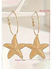 Creative Ocean Style Star Earrings, Women's Influencer Style, Fashion Street Style, Vacation Earrings - Starfish - View 4
