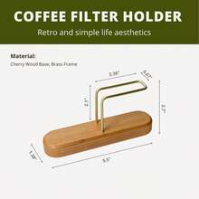 1 pieza Soporte vertical de madera para filtros de café, caja de almacenamiento a prueba de polvo, estante universal para filtros, organizador de accesorios de café para el hogar/oficina, apto para filtros cónicos y redondos, diseño minimalista - Multicolor - Ver 8