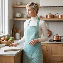 1 chiếc tạp dề chống thấm nước, dày dặn, chất lượng cao, kiểu dáng đồng quê, phụ kiện nhà bếp trang nhã. - TJ - Màu xanh lá hướng dương - Túi đơn WQ - Xem 7