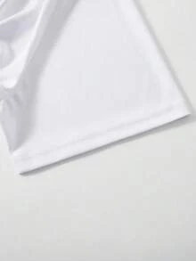 Camiseta de talla para hombre con estampado de letras - Blanco - Ver 4