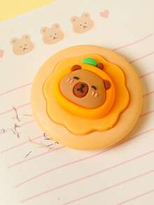 1pc Random Cute Capybara Donut Shaped Eraser, Fun Detachable Useful Cartoon Capybara Eraser - Round - View 4