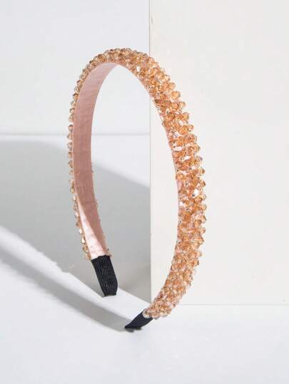 1pc Thin Grid Crystal Korean Style Hair Hoop Accessory