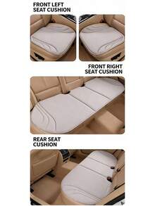 3pcs/Set Summer Car Seat Cushion, Winter Warm Plush Short Fur Seat Pad, Backless Single Seat Cushion - A - View 4