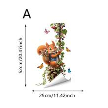 1/4pcsCute Animal And Floral Window Stickers, Reusable PVC Electrostatic Adsorption, Featuring Rabbits And Pandas Holding Vines And Flower Baskets, Suitable For Shop Windows, Living Rooms, And Home Decor. - Animal Window Stickers - View 21