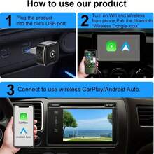 2025款有线转无线CarPlay适配器，二合一迷你智能盒，即插即用，支持无线Android Auto车载连接，适用于原车有线CarPlay和有线Android Auto。 - A - 查看 10