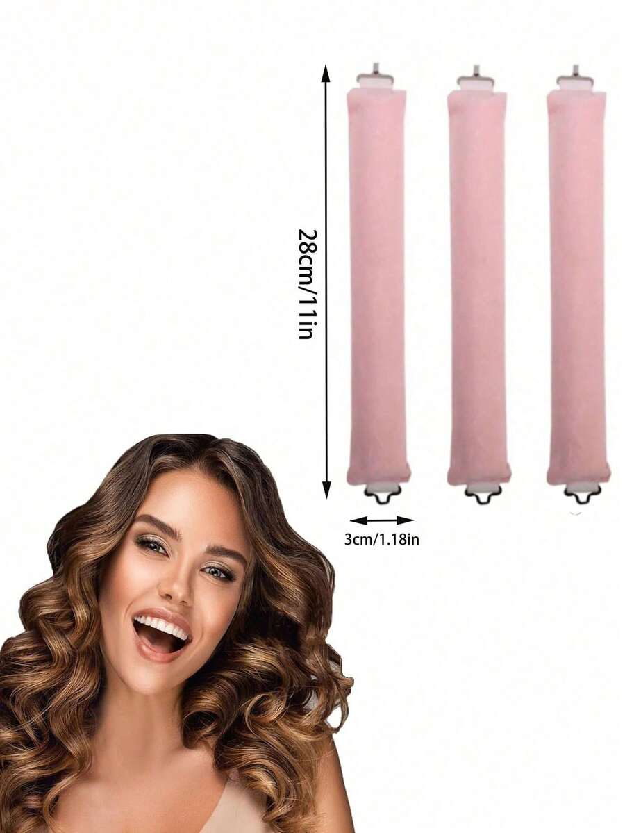 3pcs No-Heat Hair Curlers, Convenient Hair Curling Tools, Sleep Hairstyle Design Tools, Women Foam Hair Curlers - Multicolor - View 1