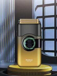 Kemei KM-T389 男士电动剃须刀 男士胡须修剪器 男士理发器 电动剃须刀 便携式旅行男士工具 男士礼物 - 黑色 - 查看 9