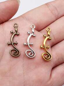 20pcs 29x11mm Gecko Charms Pendant For DIY Jewelry Making Necklace Keychain Phone Chain Bracelet Making Accessories Handmade Craft Making Findings - Lizard - View 1