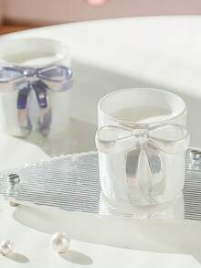 1pc Dreamy Pearlescent Bow Ceramic Mug, Cute Style Coffee Cup, High-Quality Afternoon Tea Gift, Drinking Water Cup, Breakfast Cup, Milk Coffee Cup, Tea Cup, Ceramic Mug - Bow - View 6