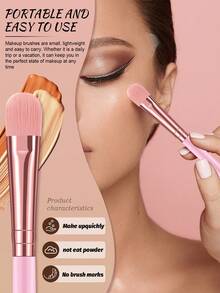 51件套化妆工具套装，包括：30支化妆刷套装+2个气垫粉扑+2个迷你气垫粉扑+2个迷你化妆海绵+6个三角粉扑+1个睫毛夹+4个化妆海绵+1个化妆刷清洁工具+2个手碗挂绳+1个发带，一应俱全，新手友好 | 方便旅行携带，送礼佳品 | 新手/女性的完美之选 - 彩色 - 查看 4