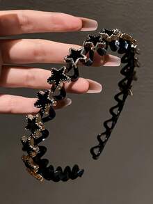 1个女士黑色星形发箍 - 黑色 - 查看 1