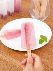 100pcs Handmade Ice Cream Stick Model, Ice Cream Popsicle Wooden Stick - Apricot - View 2