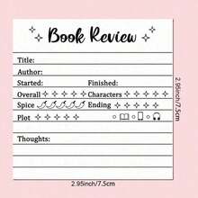 50 Pages/Book Book Review Sticky Notes, Self-Adhesive Memo Pad, Book Review Cards, Portable Reading Journal, Creative Reading Bookmarks, Gift For Readers, Multiple Sizes Available,School Supplies,Back To School - Trắng - Xem 2