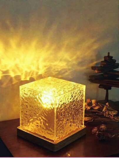 1pc Water Wave Northern Lights Square Lamp, 16 Lighting Colors, Touch & Remote Control, Creates Romantic & Cozy Ambiance, RGB Atmosphere Night Light, Suitable For Adult Bedroom, Party, Home Decor, Holiday Party, Mother's Day Gift