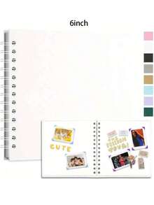 7"X7", 8"X8", 10"X10" DIY Handmade Photo Album, 40 Pages/20 Sheets Hardcover Kraft Paper Photo Album, Wedding Memory Book, Family Photo Album - White - View 9