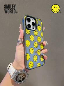 Smiley World SmileyWorld® | 1pc Shock-Absorbing Full Coverage TPU Material Phone Case, Cute Smiley Yellow Pattern, IMD Matte Finish, Compatible With IPhone 16, 15, 14, 13, 12, 11 Pro Max, Suitable For Holiday Gifts, Commuting, And Daily Drop Protection With Stylish Design - Multicolor - View 4