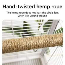 1pc Hanging Ring + 1pc Perch Bird Toy Set, Woven Hanging Ring Bird Toy, Perch Toy, Chew & Grind Toy Suitable For Bird Cage Interaction - View 7