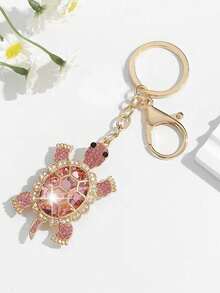 1pc Creative Cute Rhinestone Ocean Turtle Keychain, Alloy Crystal Animal Keyring, Heart-Shaped Faux Pearl Bag Charm, Exquisite Gift For Graduation, Back To School, Birthday Halloween Accessories Teachers Day Gifts For Mother, Father, Graduation, And Teacher - Multicolor - View 16
