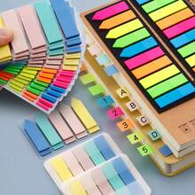 400 piezas de etiquetas adhesivas, marcadores de libros escribibles, pegatinas de índice para estudiantes, pegatinas reutilizables de fuerte adhesión - Multicolor - Ver 1