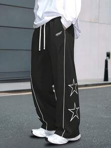Quần ống đứng thời trang nam, quần thể thao đa năng, quần dài rộng rãi thoải mái. - màu đen - Xem 8