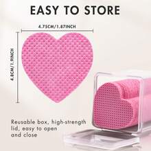 2000/1000/200pcs Nail Cleaning Wipes - Professional Lint-Free Nail Polish Remover Pads, UV Gel Cleansing Tissues, Unscented Manicure Prep And Finishing Cleaning Tool (Heart Shape) - Pink - View 7