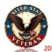 CIFbuy Vintage Metal  8x8 Inch Aluminum Tin Sign Patriotic Veteran Home Décor Wall Art For Man Cave Garage Pub Bar - 彩色 - 查看 9