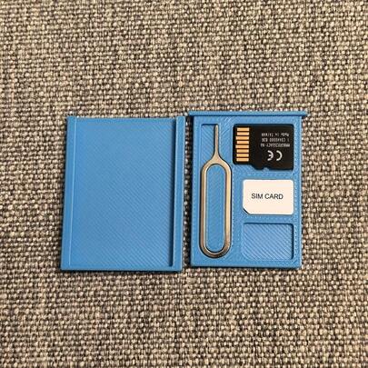 Hộp đựng thẻ SIM in 3D - Hộp đựng thẻ SIM và thẻ nhớ mini di động, chống sốc, chống bụi, hộp đựng thẻ di động khi đi du lịch (Chỉ bao gồm các khe cắm thẻ, không có thẻ SIM hoặc mật khẩu)
