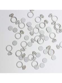 100 hạt kim tuyến hình nhẫn kim cương, thích hợp trang trí lễ cưới, tiệc cô dâu và tiệc đính hôn, tạo điểm nhấn lấp lánh cho các sự kiện và lễ kỷ niệm. - Nhiều màu - Xem 2