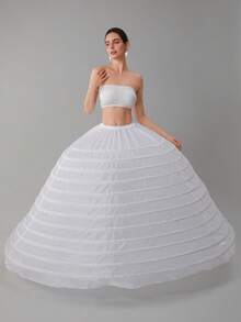 2026 New Hot Sell Puffy Big White Petticoat Super Fluffy Crinoline Slip Underskirt For Wedding Dress Bride Bridal Gown Quinceañera In Stock Party Evening Dress Prom - A - Xem 9