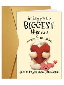 A Heartfelt Greeting Card With An Envelope - Featuring The Message 'Sending You The Biggest Hug Ever' With A Cute Bear And Red Heart Design - An Ideal Choice For Birthdays, Holidays - Sets - View 11