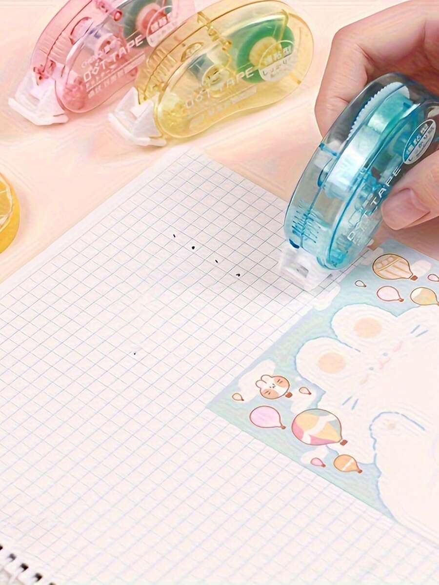 1 cuộn băng dính hai mặt chấm bi dài 8 mét, tiện dụng cho nhiều dự án văn phòng, nhà cửa và thủ công. - nhiều màu - Xem 1