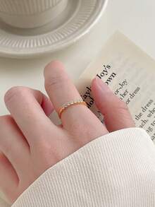 Bộ 2 nhẫn hình trái tim mạ vàng hồng, thiết kế tối giản, cao cấp, thích hợp cho ngày Valentine, đeo hàng ngày và các dịp lễ. - Hoa hồng vàng - Xem 4