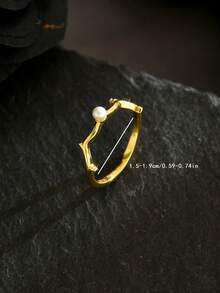 1pc Women's Branch Shaped Faux Pearl Ring, Daily Wear & Holiday Gift - Multicolor - View 11